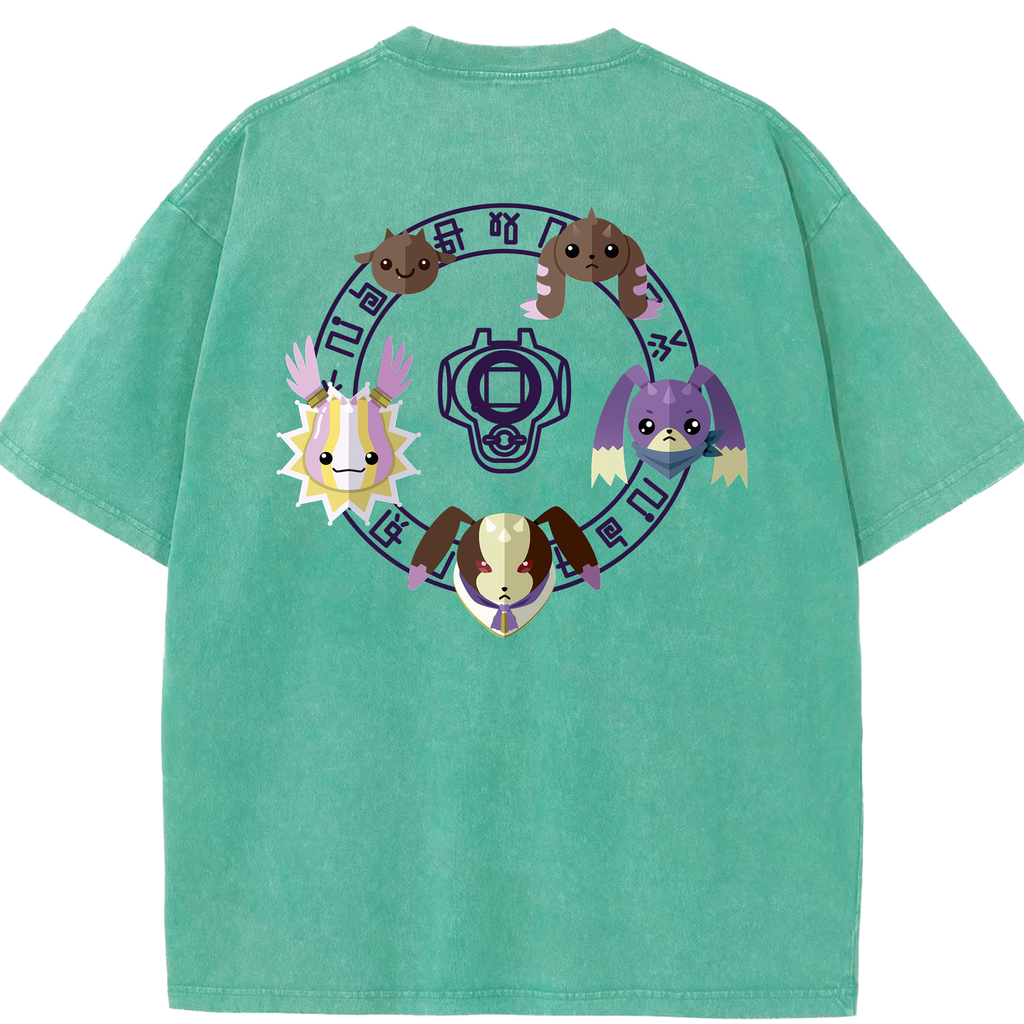 （画像用） Digimon デジタルモンスター/デジモン 綿100% ヴィンテージ風 半袖Tシャツ（背面プリント）